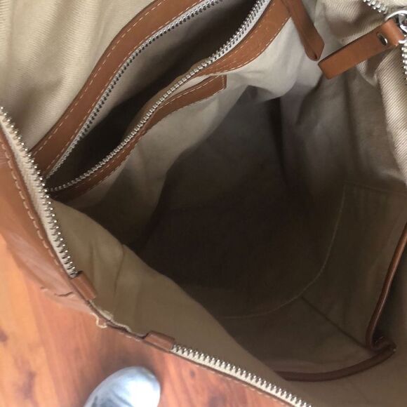 Antonio Cristano Italy tan leather nap sack backpack - Picture 4 of 7